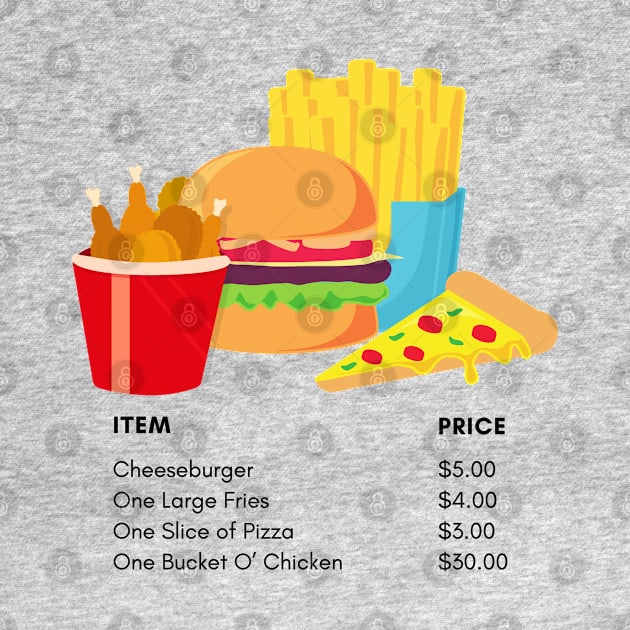 Fast Food Menu items Design by sticksnshiz